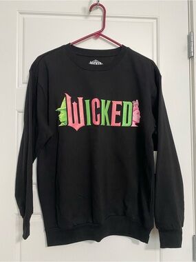 Wicked Logo Black Crewneck Sweatshirt - Neon Pink & Green
